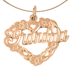 14K or 18K Gold Grandma Pendant