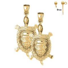 14K or 18K Gold Turtles Earrings