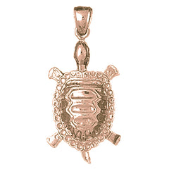 10K, 14K or 18K Gold Turtles Pendant