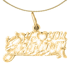 14K or 18K Gold I Love You Grandma Pendant