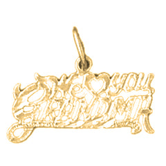 14K or 18K Gold I Love You Grandma Pendant