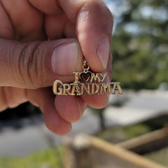 14K or 18K Gold I Love My Grandma Pendant