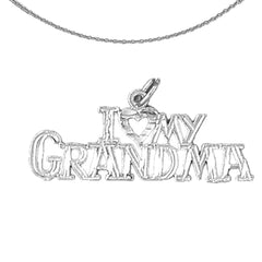 14K or 18K Gold I Love My Grandma Pendant