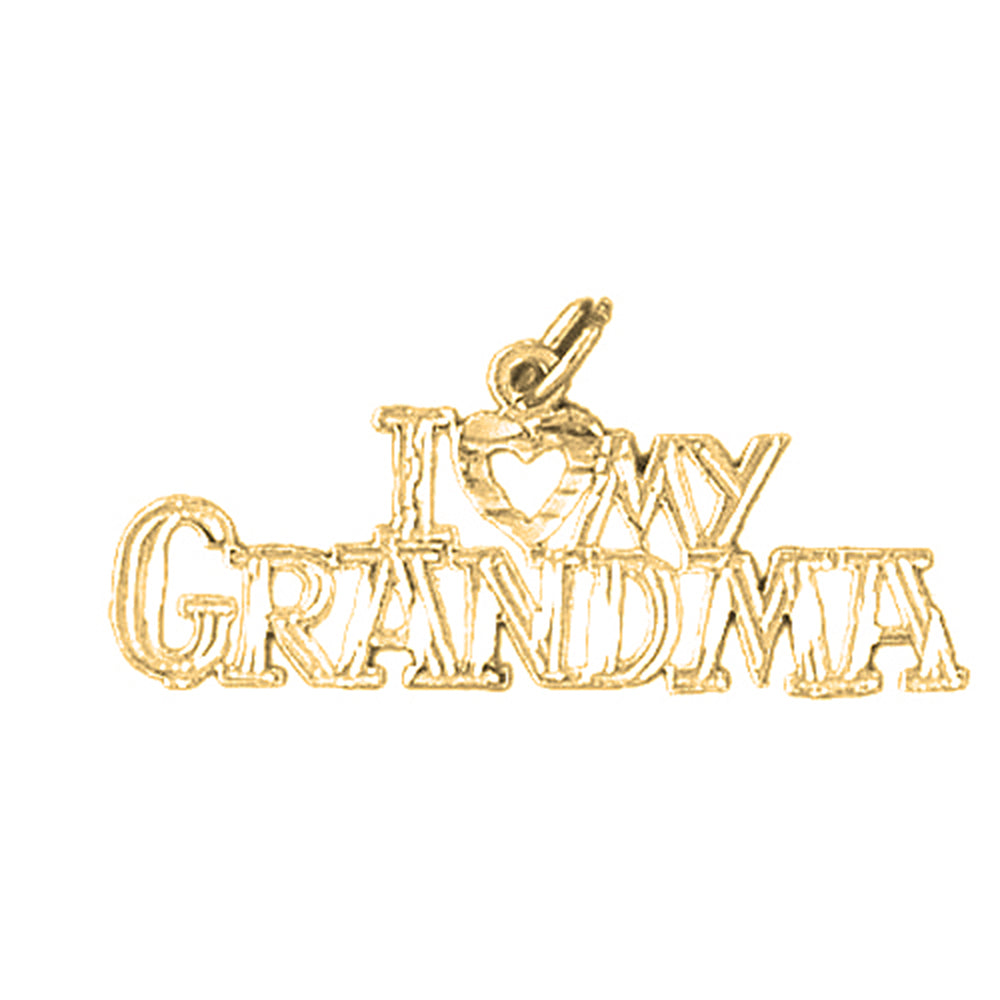 14K or 18K Gold I Love My Grandma Pendant