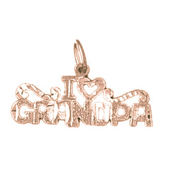 14K or 18K Gold I Love Grandma Pendant