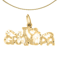 14K or 18K Gold I Love Grandma Pendant