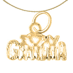 14K or 18K Gold I Love My Grandma Pendant