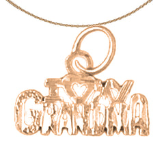 14K or 18K Gold I Love My Grandma Pendant