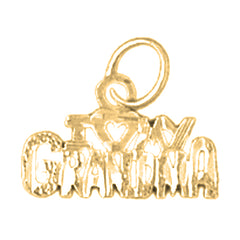 14K or 18K Gold I Love My Grandma Pendant