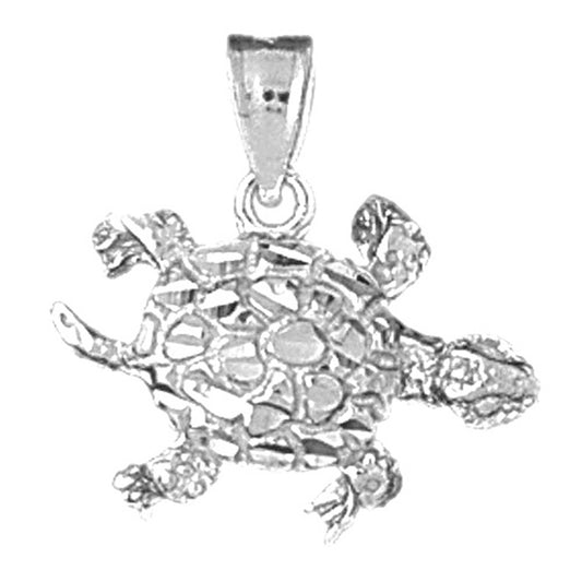 10K, 14K or 18K Gold Turtles Pendant