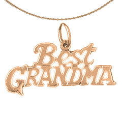 14K or 18K Gold Best Grandma Pendant
