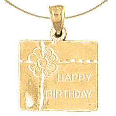 14K or 18K Gold Happy Birthday Pendant