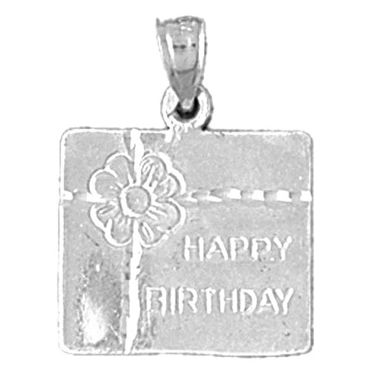 14K or 18K Gold Happy Birthday Pendant