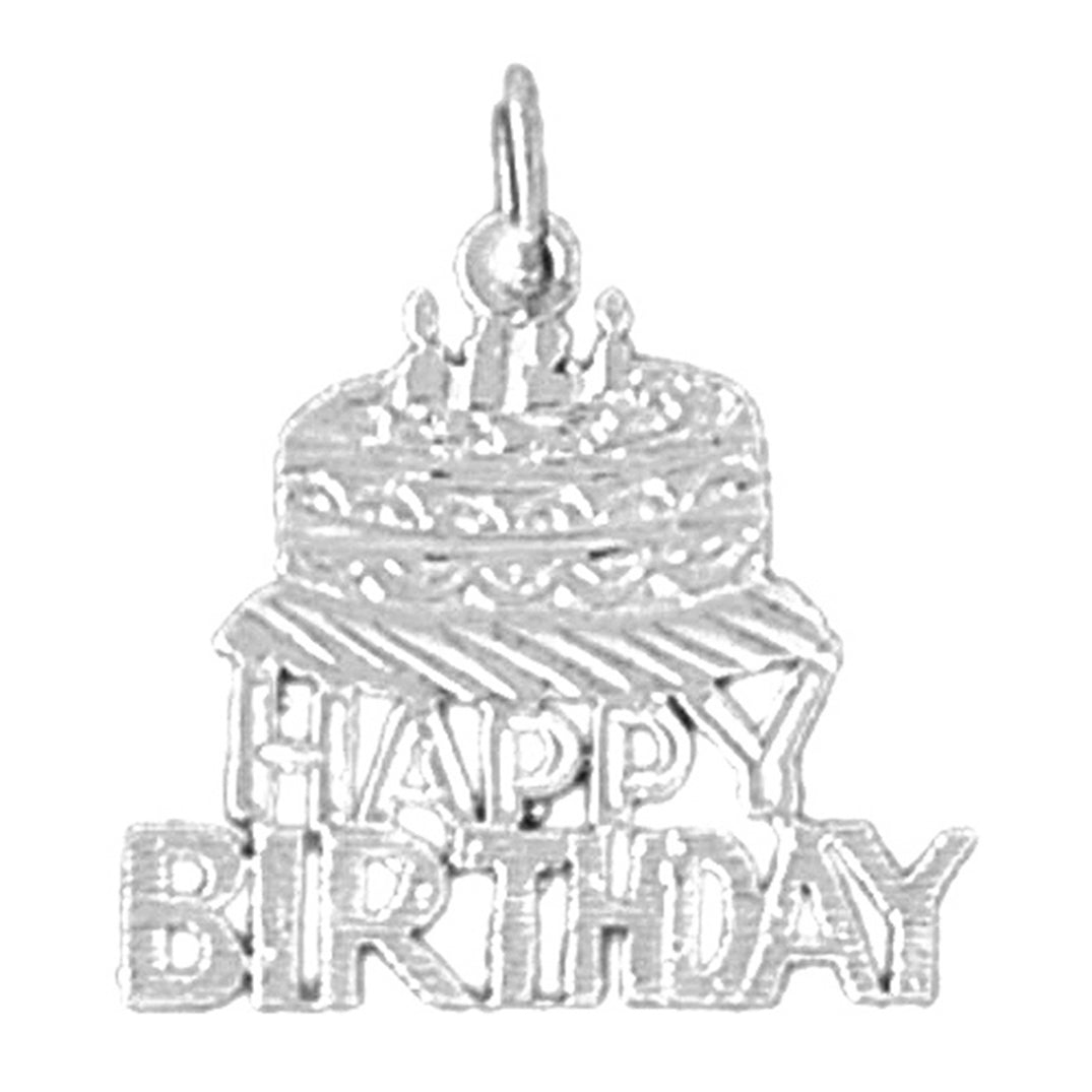 14K or 18K Gold Happy Birthday Pendant