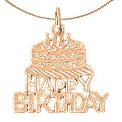 14K or 18K Gold Happy Birthday Pendant