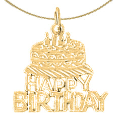 14K or 18K Gold Happy Birthday Pendant