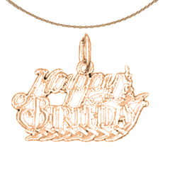 14K oder 18K Gold Happy Birthday Anhänger