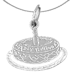 14K or 18K Gold Birthday Cake Pendant