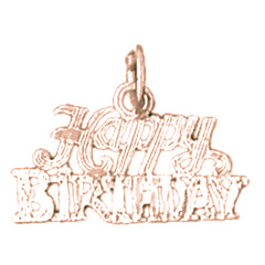 14K or 18K Gold Happy Birthday Pendant