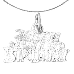 14K or 18K Gold Happy Birthday Pendant