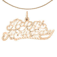 14K or 18K Gold Happy Anniversary Pendant