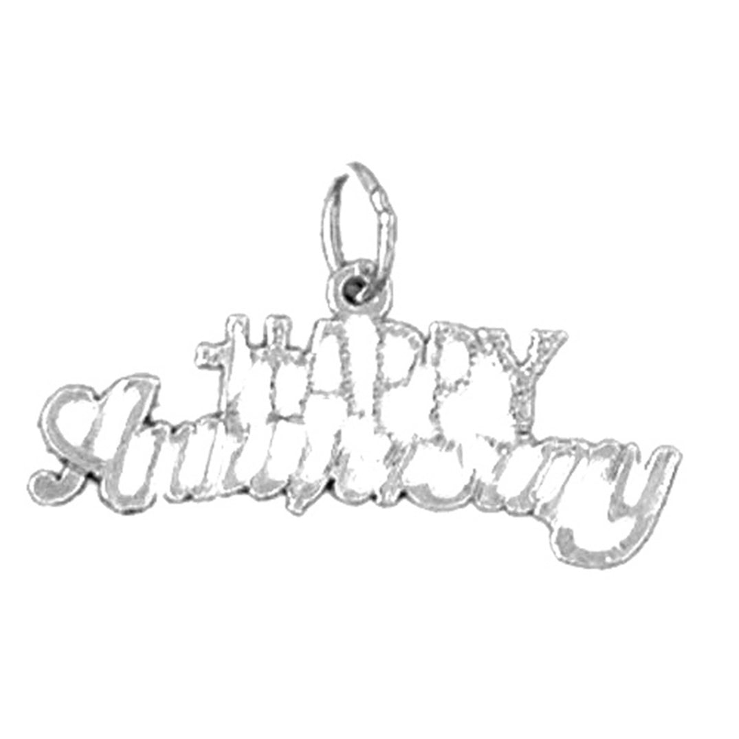 14K or 18K Gold Happy Anniversary Pendant