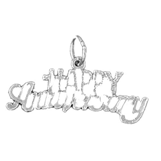 14K or 18K Gold Happy Anniversary Pendant