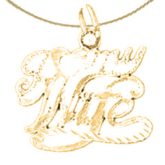 14K or 18K Gold I Love My Wife Pendant
