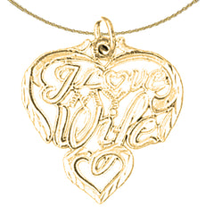 14K or 18K Gold I Love My Wife Pendant