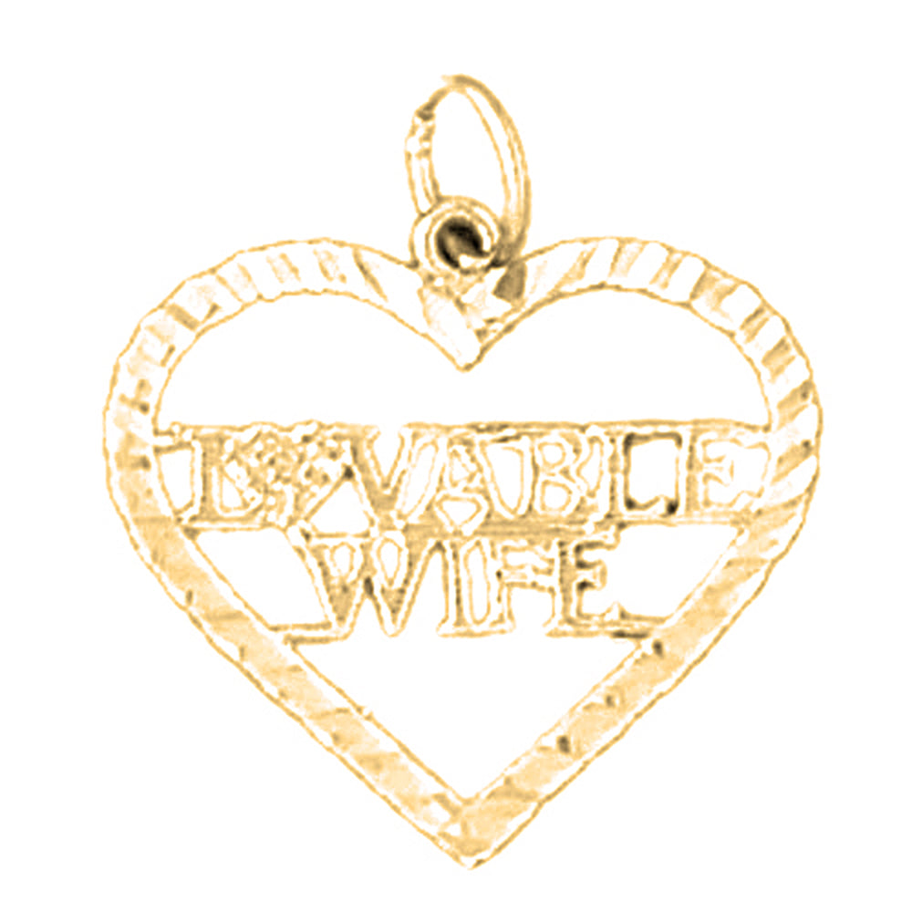 14K or 18K Gold Lovable Wife Pendant