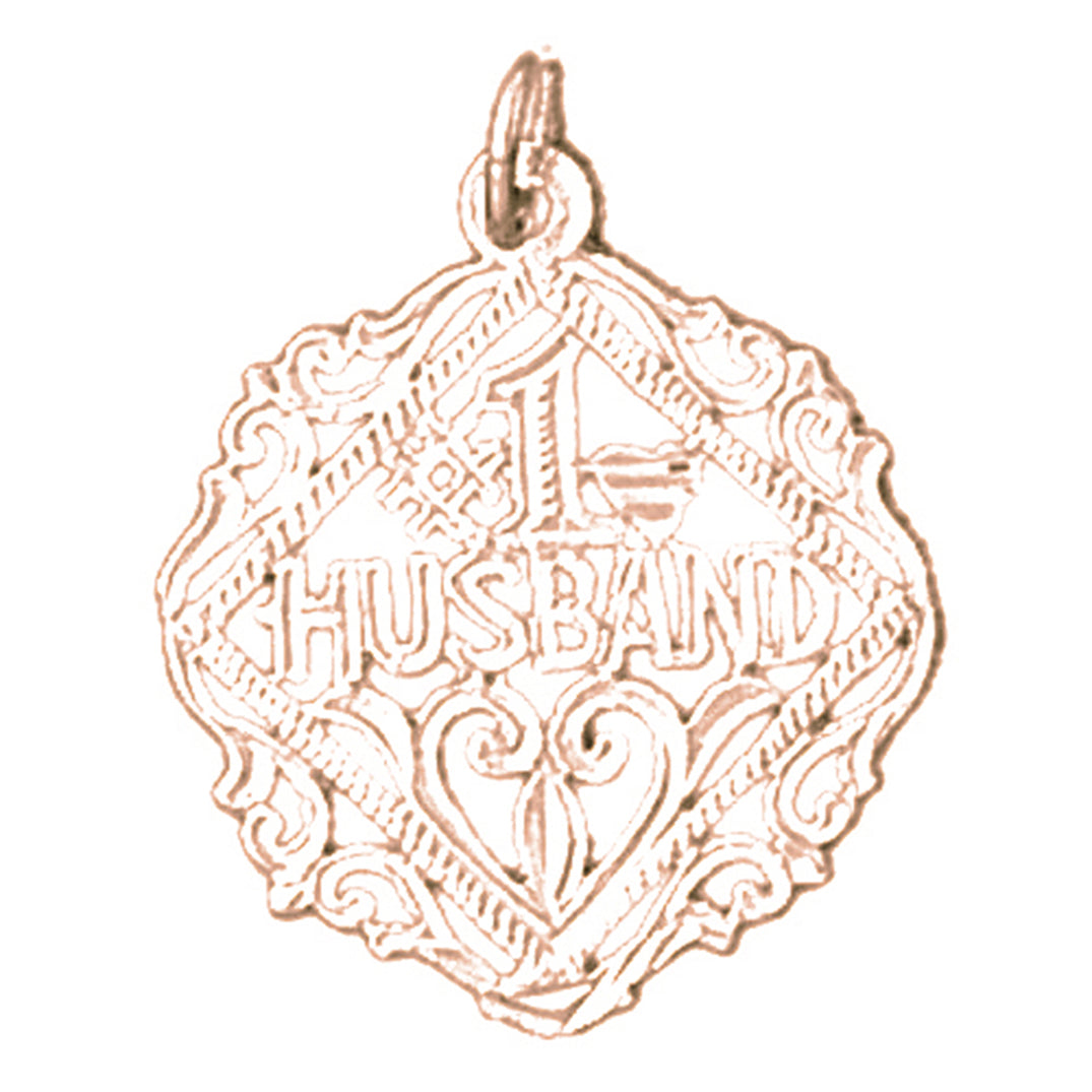 14K or 18K Gold #1 Husband Pendant