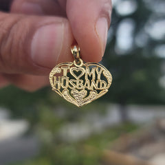 14K or 18K Gold I Love My Husband Pendant