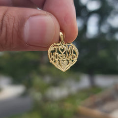 14K or 18K Gold I Love My Husband Pendant