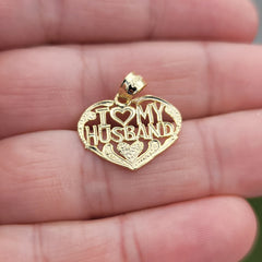 14K or 18K Gold I Love My Husband Pendant