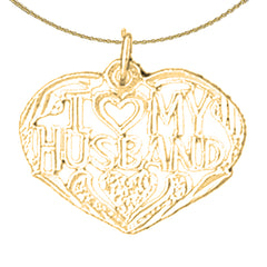 14K or 18K Gold I Love My Husband Pendant