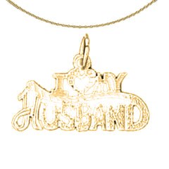 14K or 18K Gold I Love My Husband Pendant