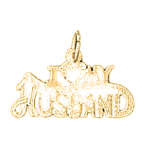 14K or 18K Gold I Love My Husband Pendant