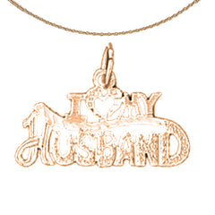 14K or 18K Gold I Love My Husband Pendant