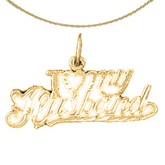 14K or 18K Gold I Love My Husband Pendant