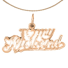 14K or 18K Gold I Love My Husband Pendant