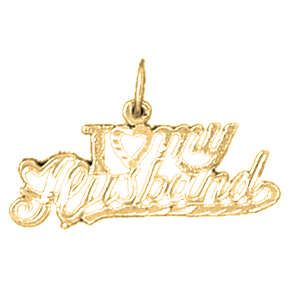 14K or 18K Gold I Love My Husband Pendant