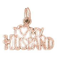 14K or 18K Gold I Love My Husband Pendant