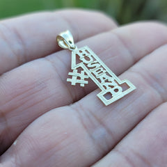 14K or 18K Gold #1 Husband Pendant