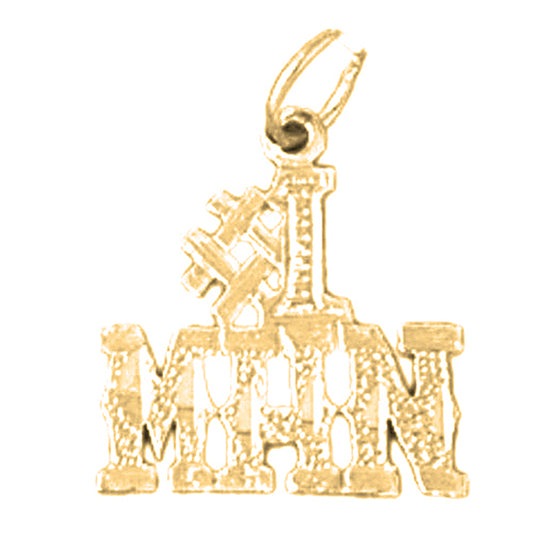 14K or 18K Gold #1 Man Saying Pendant