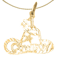 14K or 18K Gold #1 Cowboy Saying Pendant