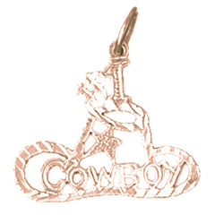 14K or 18K Gold #1 Cowboy Saying Pendant