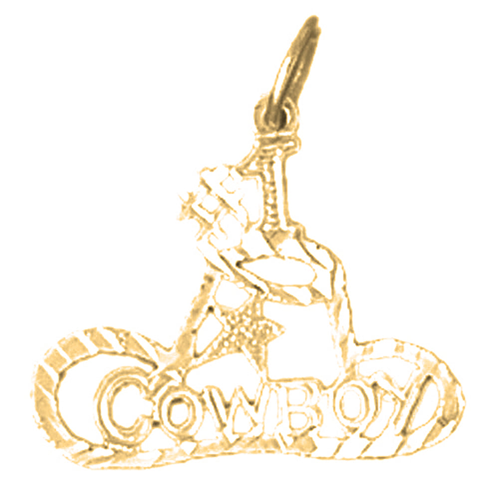 14K or 18K Gold #1 Cowboy Saying Pendant