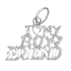 14K or 18K Gold I Love My Boy Friend Saying Pendant