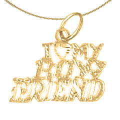Anhänger mit der Aufschrift „Ich liebe meinen Freund“ aus 14-karätigem oder 18-karätigem Gold