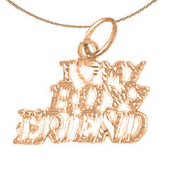 14K or 18K Gold I Love My Boy Friend Saying Pendant